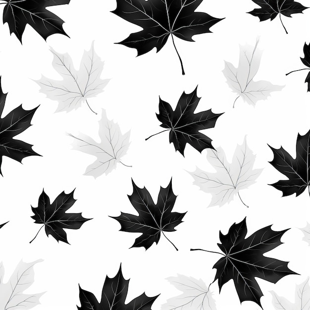 Monochromatic Harmony Maple Leaf Minimalist Design