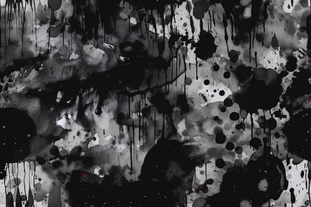 Monochromatic painting with abstract paint drips and splatters Generative AI