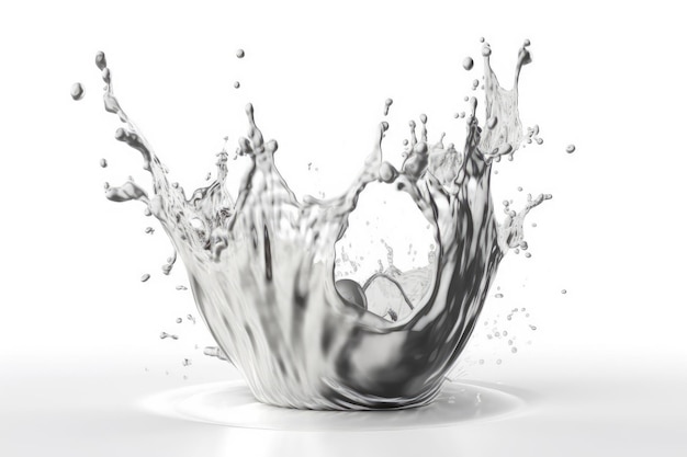 Monochromatic photograph capturing the moment of a water splash Generative AI