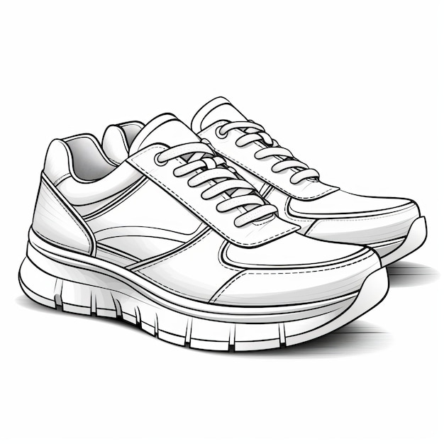 단색 달리기 신발 색칠 페이지