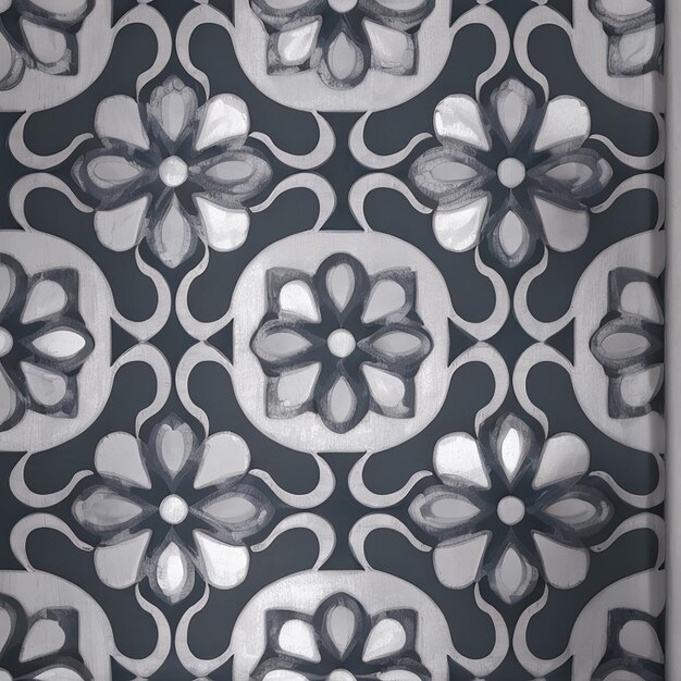 복고풍 패턴 디자인으로 흑백 배경