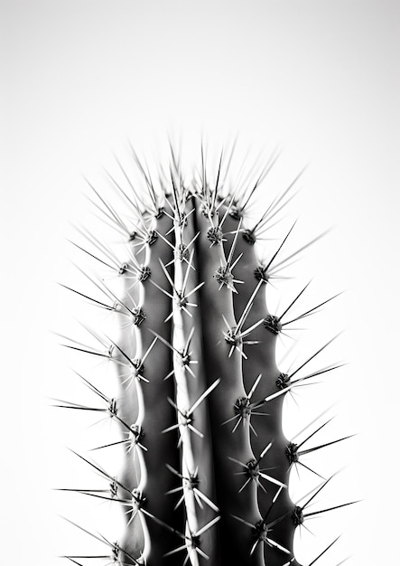 Monochrome Cactus Een prachtig zwart-wit fotografiedetail Generatief A