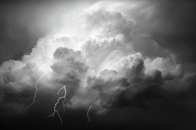 Фото Монохромная драма облачное штормовое небо