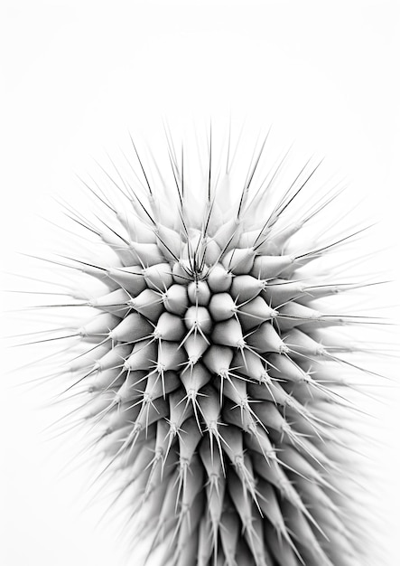 Foto eleganza monocromatica minimalista nero e bianco cactus succulento generativo ai