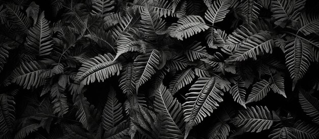 Photo monochrome fern texture