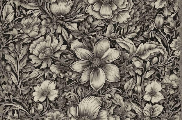 Photo monochrome floral patterns