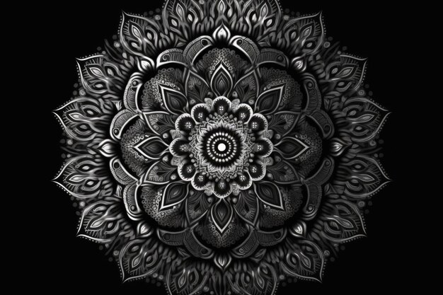 Photo monochrome flower photograph with high contrast generative ai