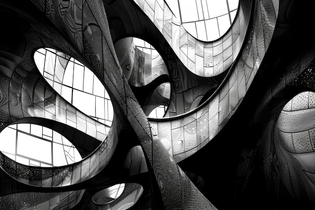 Monochrome Futures Exploring Visual Patterns in Futuristic Black and White Art