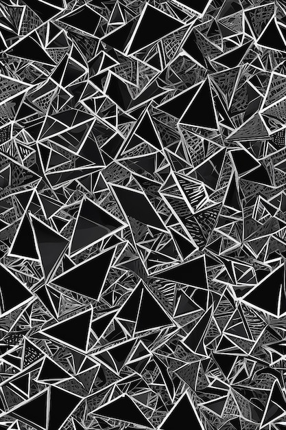 Monochrome geometrie Abstract vectorpatroon met driehoekige elementen