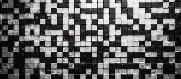 Photo a monochrome image of mosaic tiles on the wall