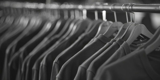 Photo monochrome image of a rack of clothes perfect for fashion blogs or magazines