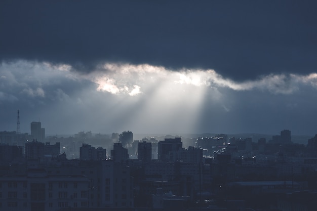 Monochrome Landscape with Stormy Sky