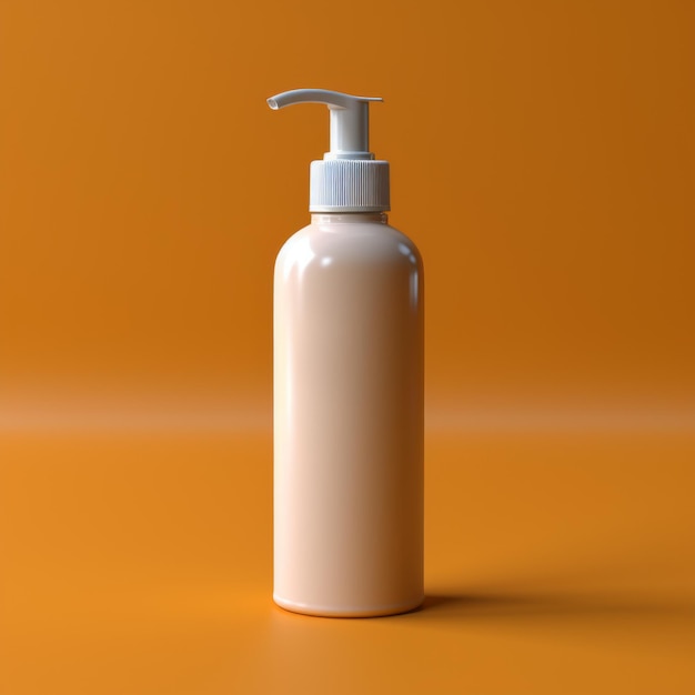 monochrome lotion bottle mockup orange background