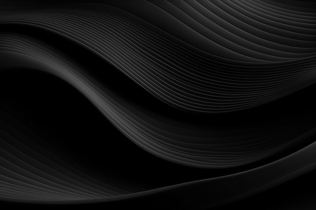 Monochrome Modernity Black Abstract Background with Wavy Lines and Premium Stripe Texture