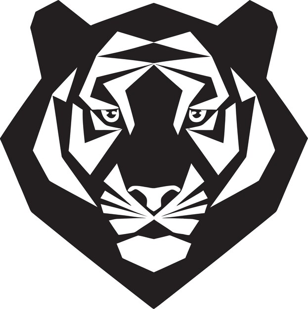 Foto profilo panthera monocromatico elegante icona tigre notturna
