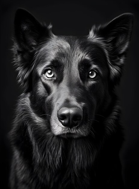 Monochrome Photo Of Dog