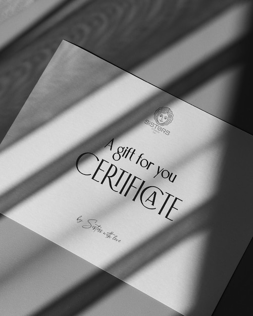 Monochrome Photo of a Gift Card Stock Photo