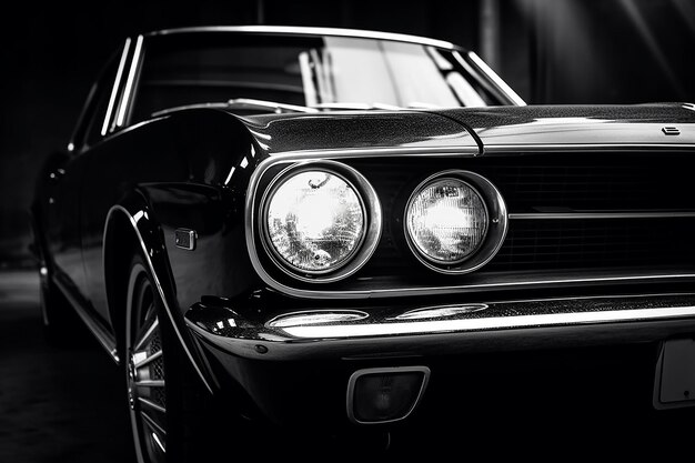 Monochrome Portrait of a Powerful Car