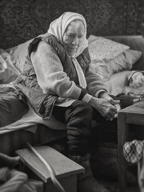 Photo monochrome portrait of a woman