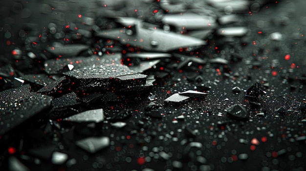 Monochrome Scene With Red Water Droplets