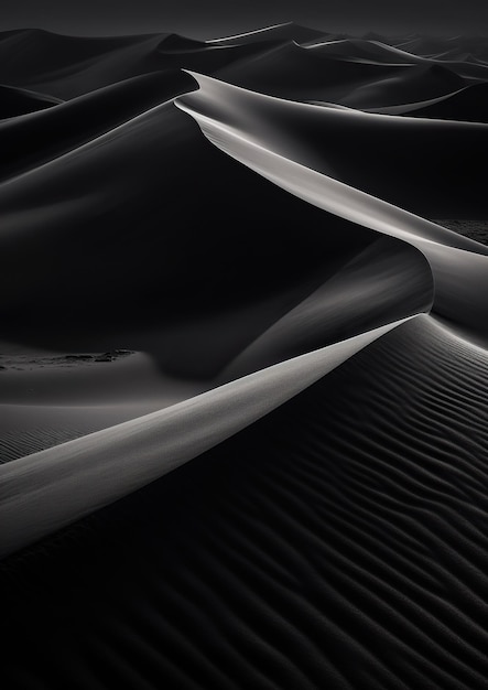 Monochrome Serenity Captivating Desert LandscapeGenerative AI