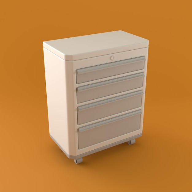 Monochrome Service Garage Tools Box on Orange Background 3d Rendering