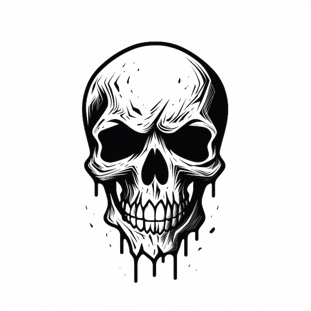 Monochrome Skull Art Timeless Emblem