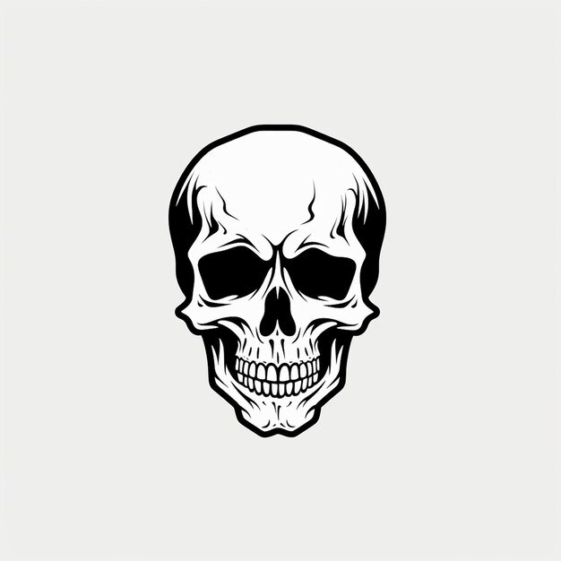 Photo monochrome skull illustration classic symbol