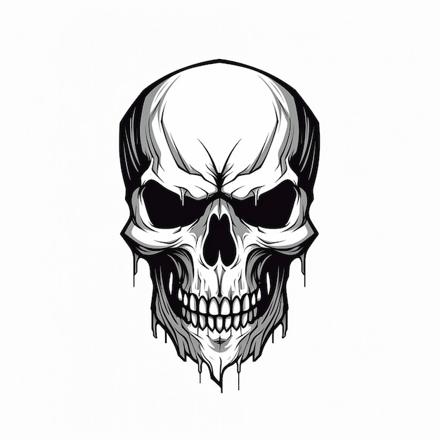 Monochrome skull logo concepts