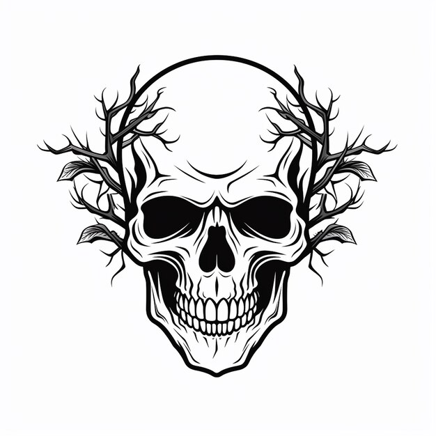 Photo monochrome skull logo design ideas