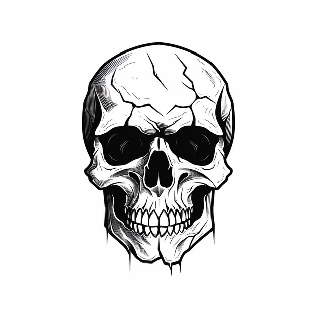 Monochrome Skull Wallpaper for iPhone