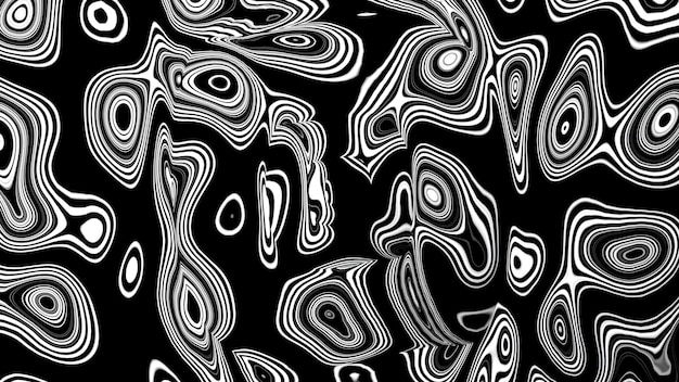 Monochrome spinning fluid texture design abstract black and white streamlined shapes rotating