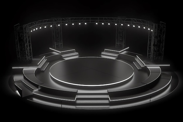 Monochrome stage with white spotlight