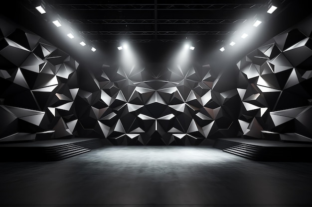 Monochrome stage with white spotlight