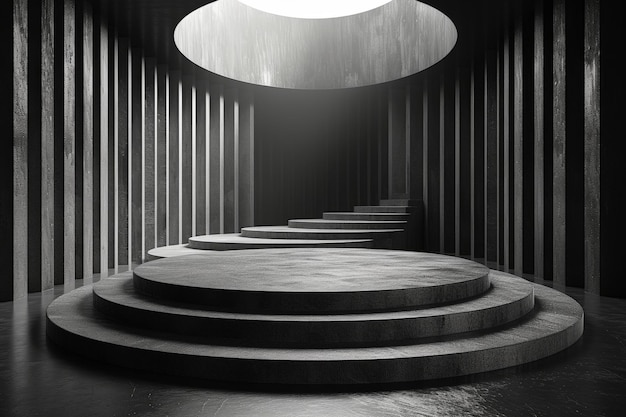 Photo monochrome staircase ascending