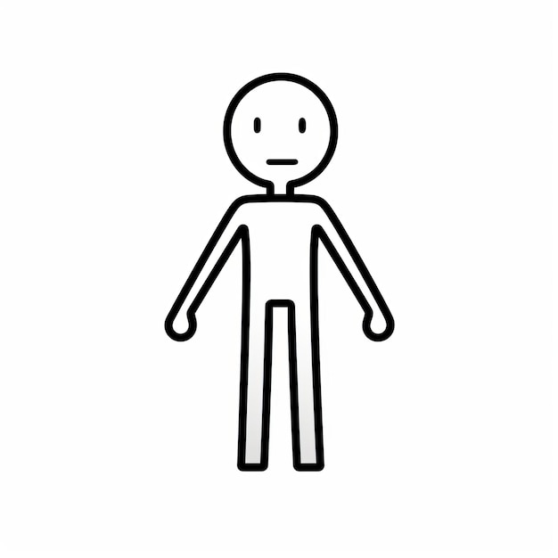 Monochrome Stick Figure Outline Icon Vector Illustratie