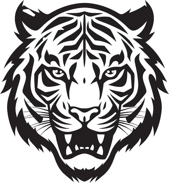 Монохромный символ короля-тигра элегантная значка пантеры