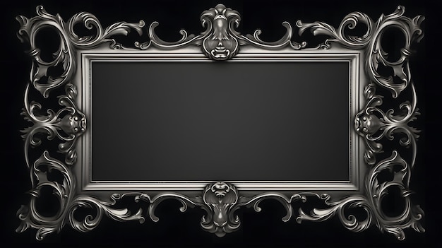 Photo monochrome vintage luxury frame on black background