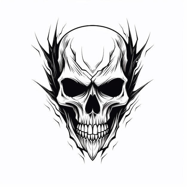 Monochrome Vintage Skull Logo