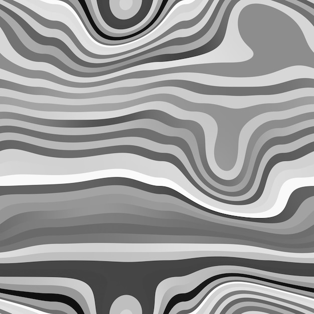 Monochrome wavy vector texture Abstract liquid wavy background Optical illusion motion stripes