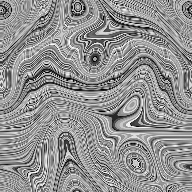 Монохромная волнистая векторная текстура Абстрактный жидкий волнистый фон Оптическая иллюзия полосы движения