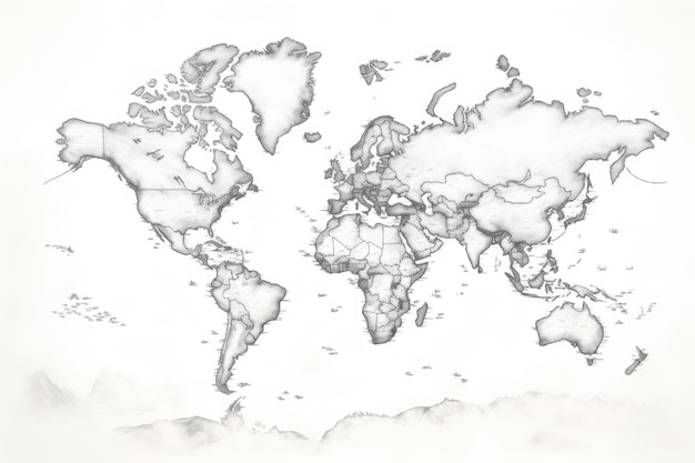 Photo monochrome world map silhouette