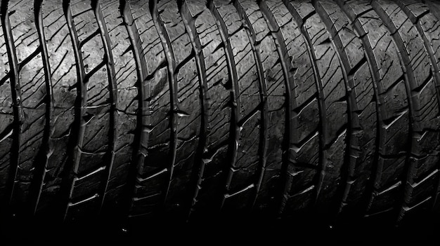 Photo a monochrome worn out tire generative ai