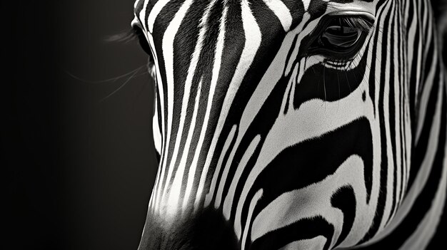 Foto monochroom zebra schoonheid