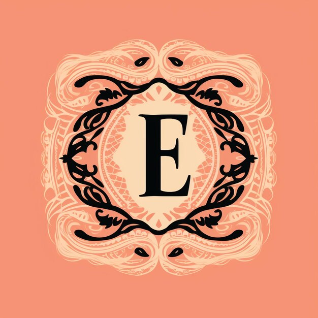 Foto monogramlogo van de letter e