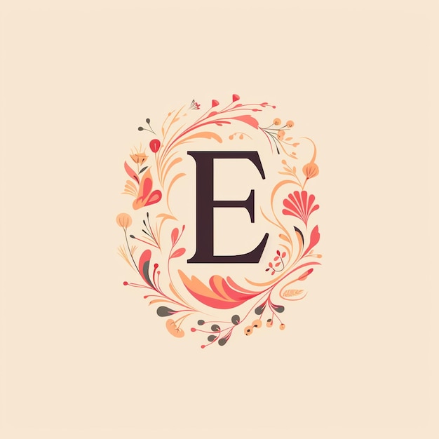 Foto monogramlogo van de letter e