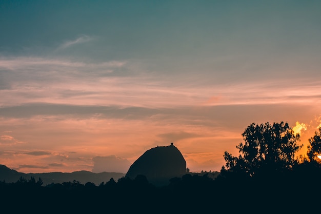 monolith at sunset