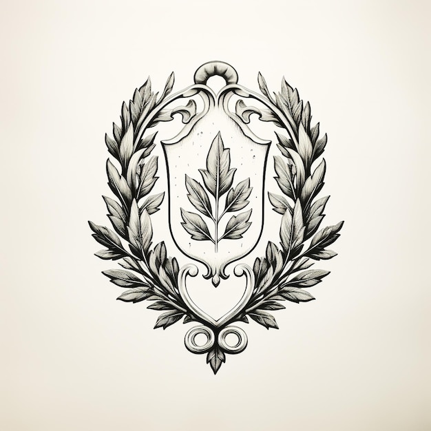 Monotone Emblem van het Schild