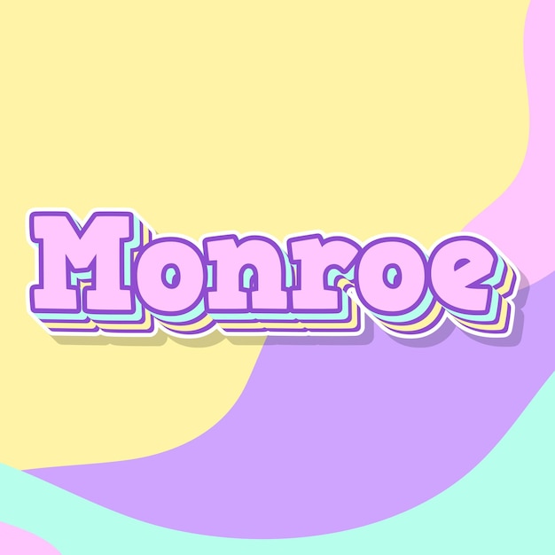 Monroe typografie 3d ontwerp schattige tekst woord coole achtergrond foto jpg