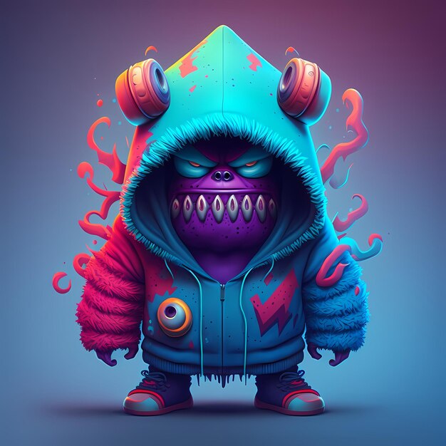 Monster character Illustration with trendy style